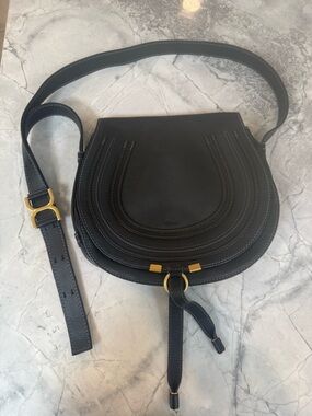Black Marcie Leather Shoulder Bag